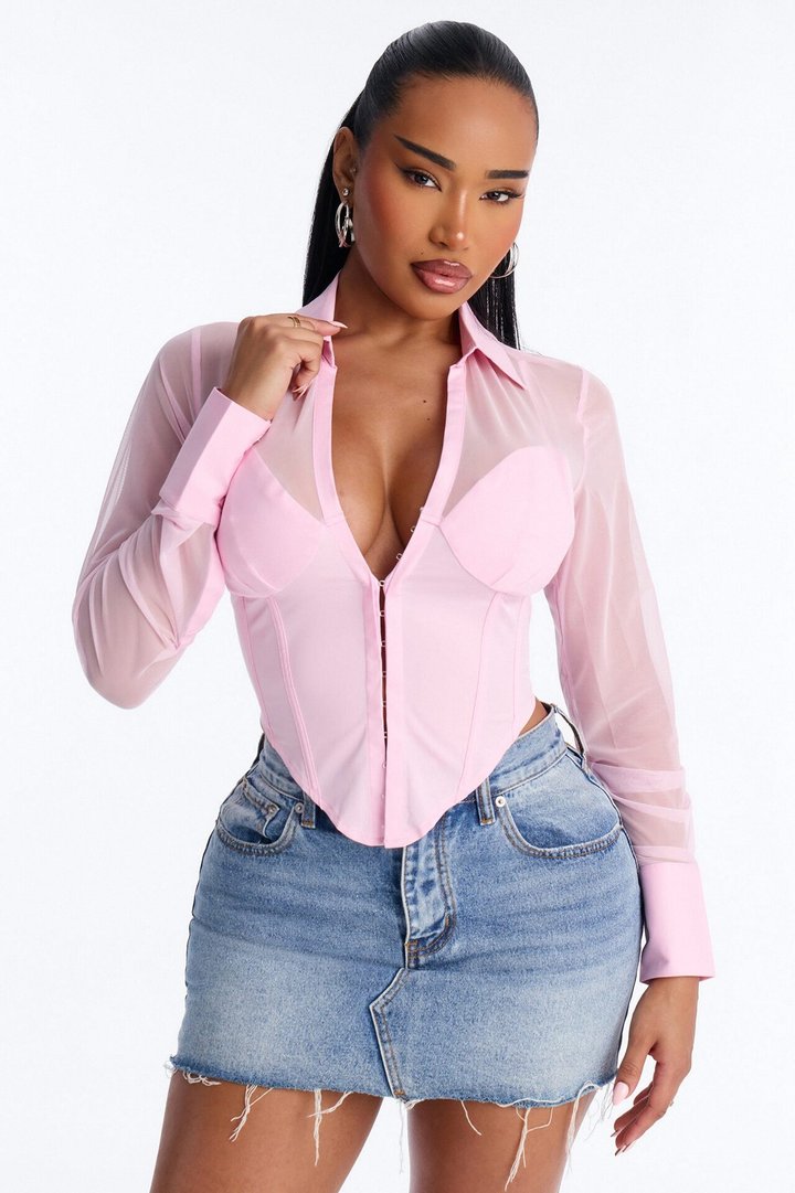 Business As Usual Corset Top - Pink