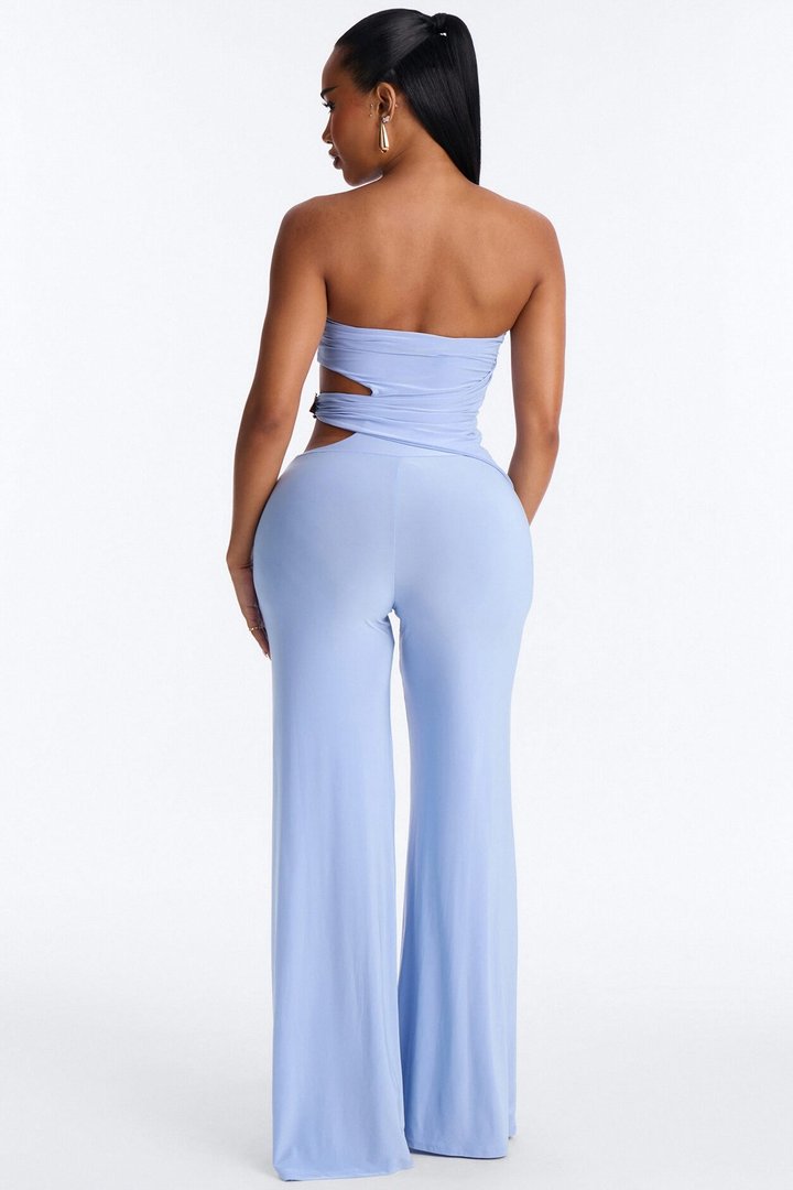 Anika Cut Out Strapless Jumpsuit - Blue