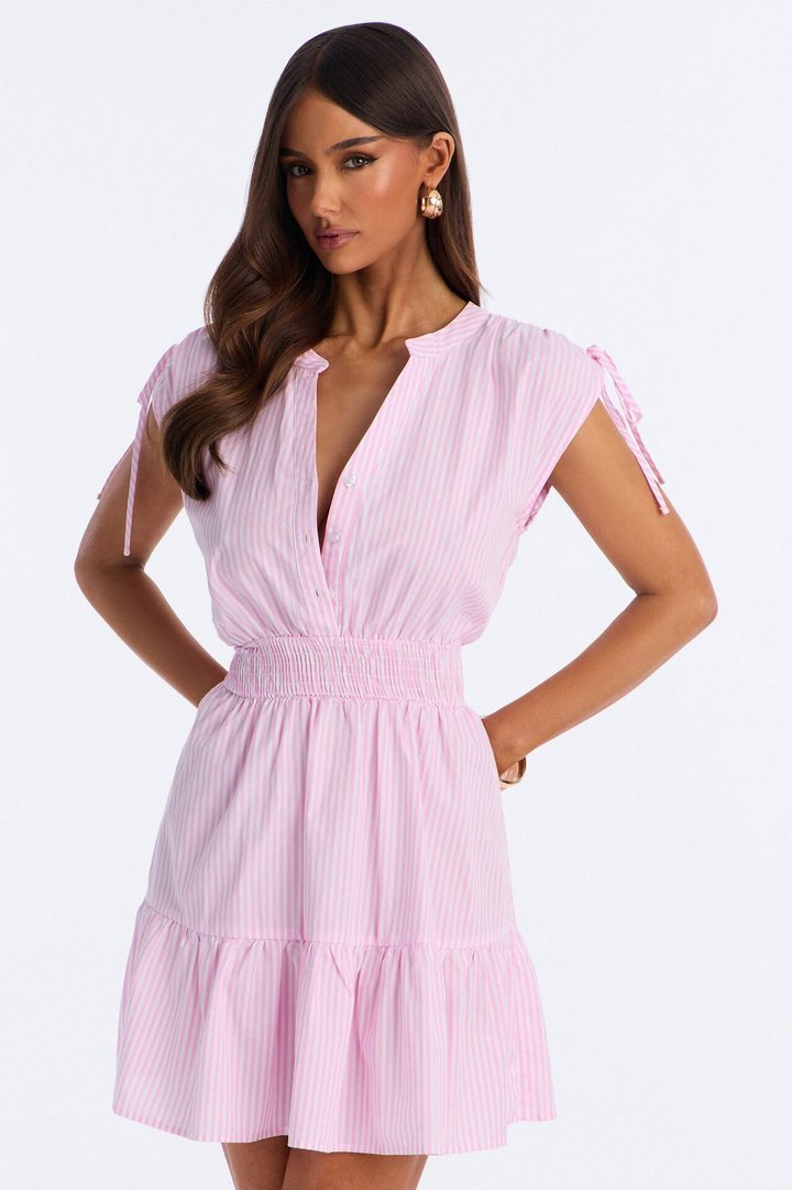 Samara Striped Mini Dress - Pink/combo
