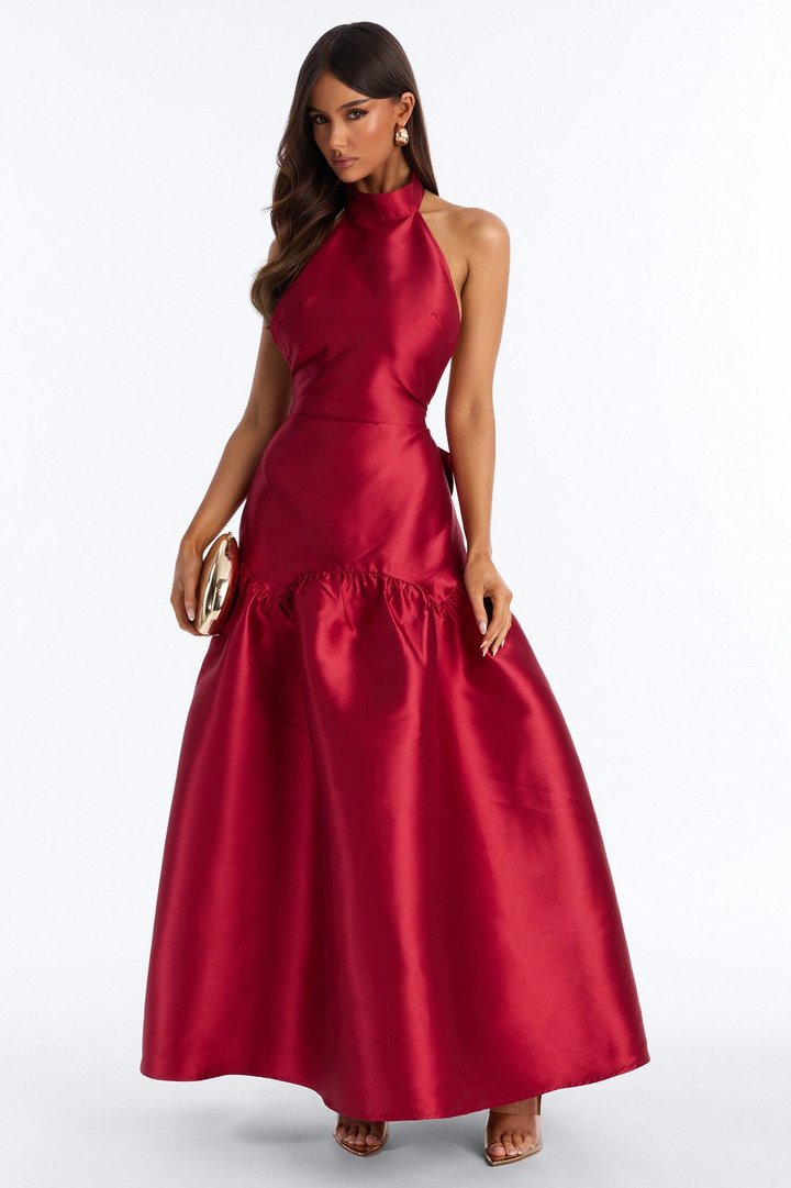 Absolute Stunner Bow Gown - Red