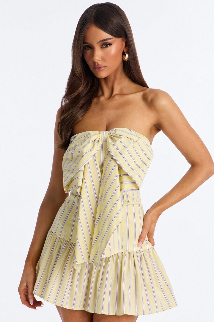 Sunny Strapless Poplin Mini Dress - Butter Yellow