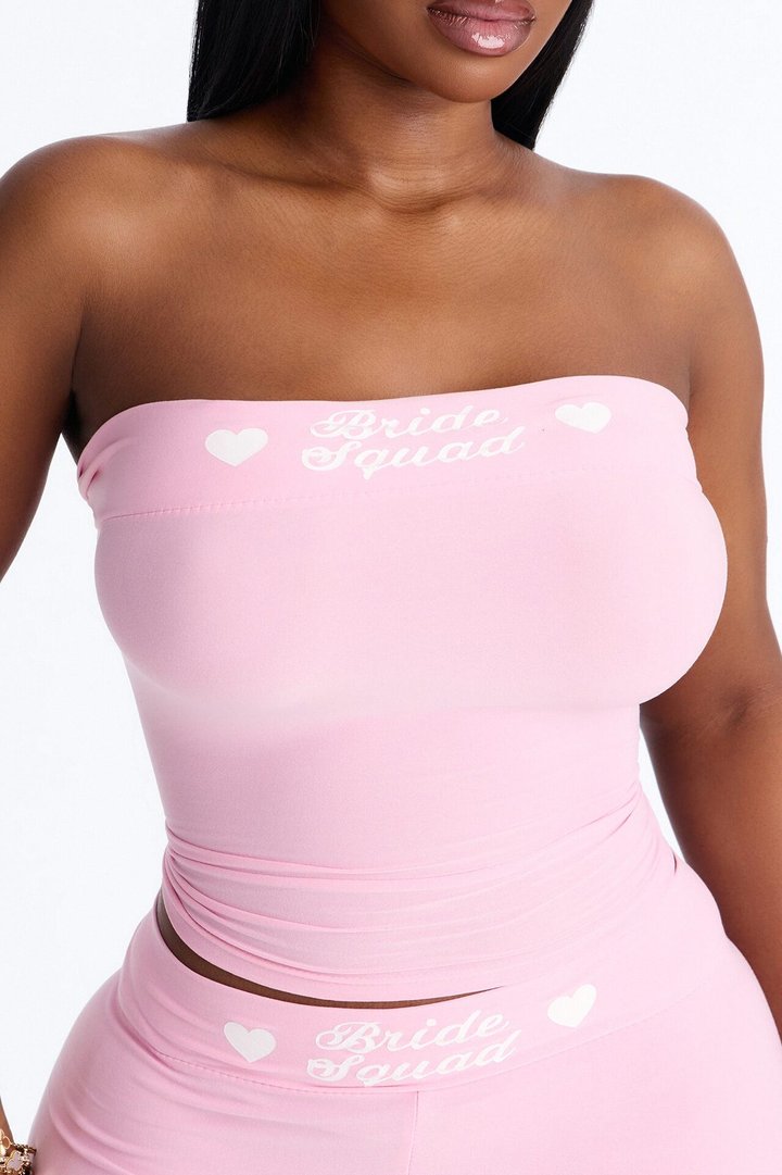 Let's Bach Squad PJ Strapless Top & Short Set - Pink