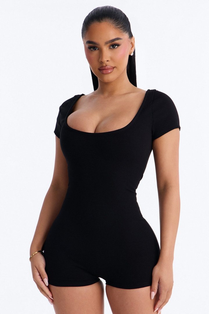Clarissa Snatched Romper - Black