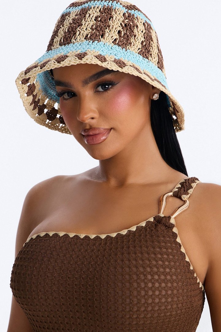 Santorini Vibes Bucket Hat - Brown/combo