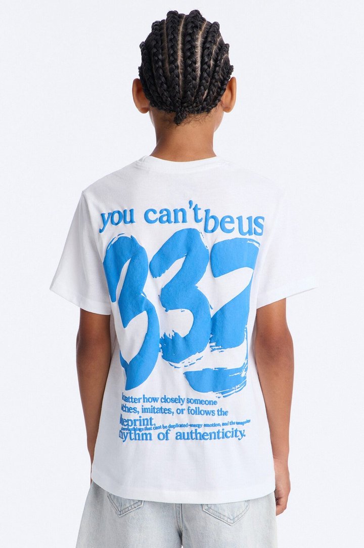 Mini You Can't Be Us Short Sleeve Front/Back Tee - White