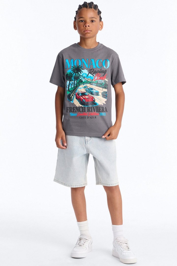 Mini Monaco Racing Club Short Sleeve Tee - Light Grey
