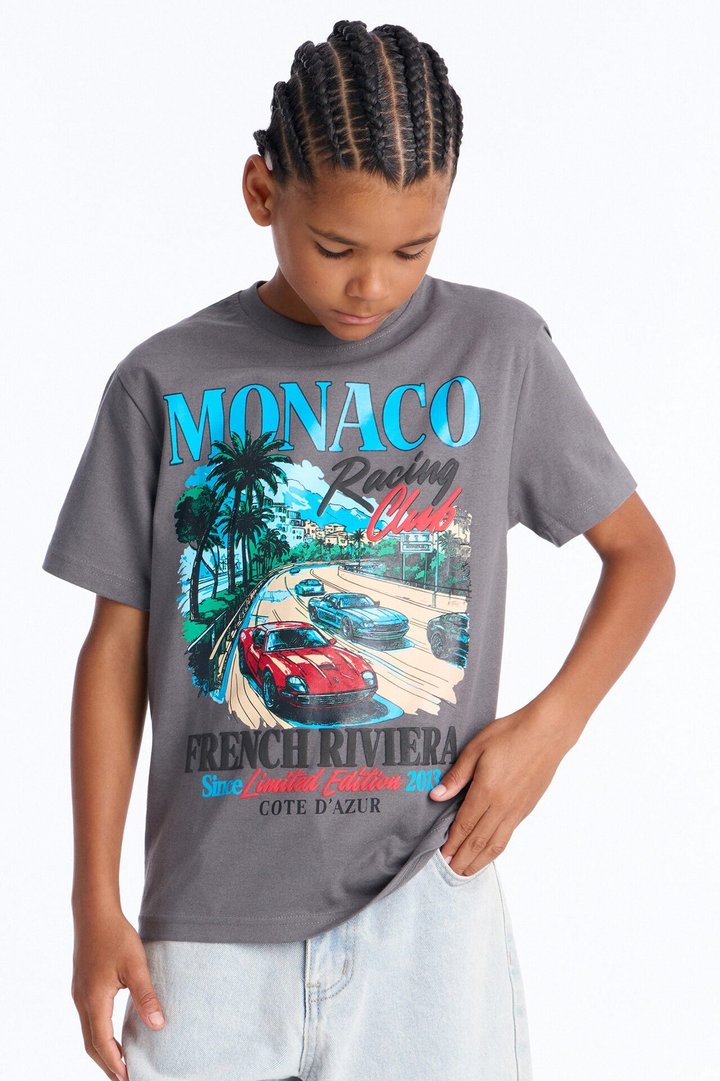 Mini Monaco Racing Club Short Sleeve Tee - Light Grey
