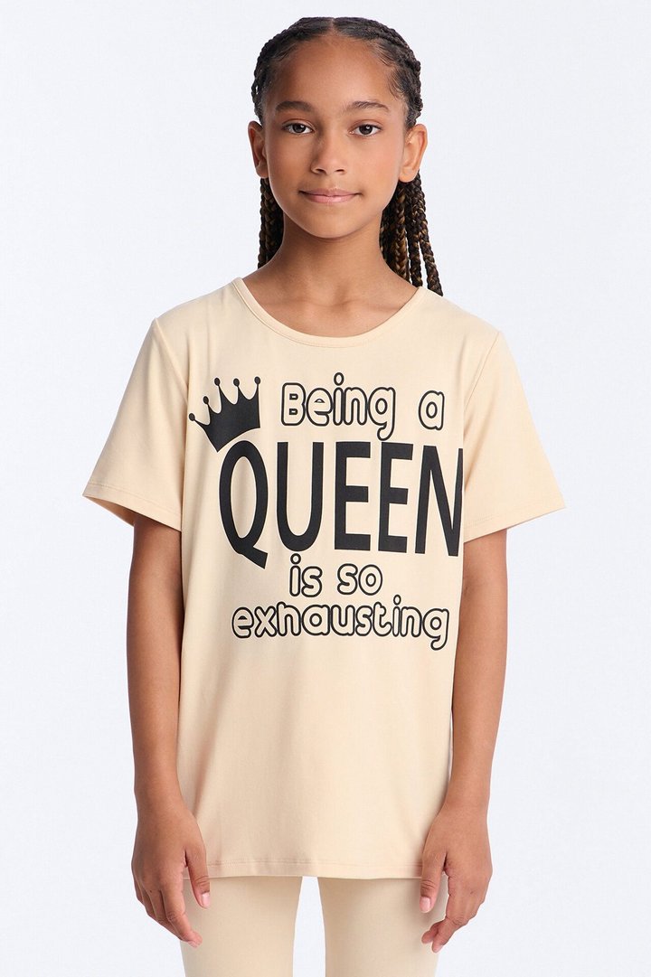 Mini Being A Queen Is So Exhausting Bike Short Set - Mocha