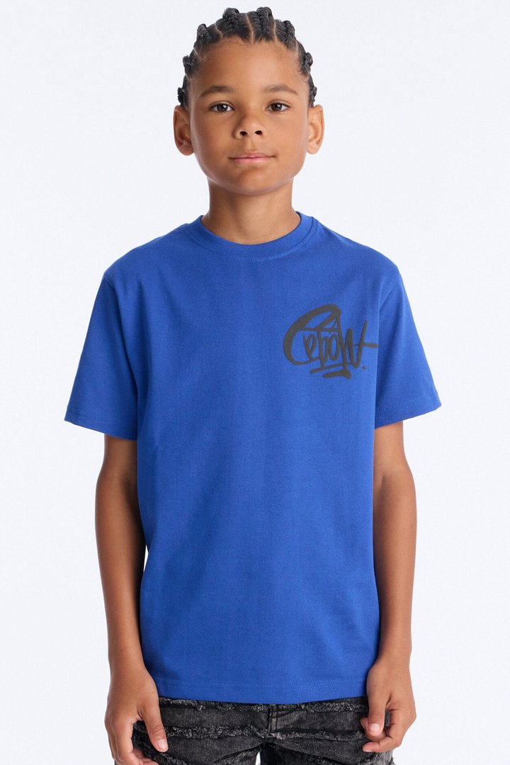 Mini Greatest Graffiti Short Sleeve Front/Back Tee - Royal