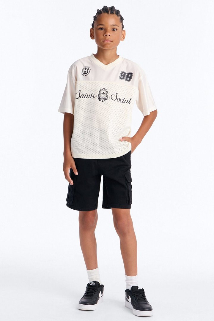 Mini Saints Studios Short Sleeve Soccer Jersey - Off White