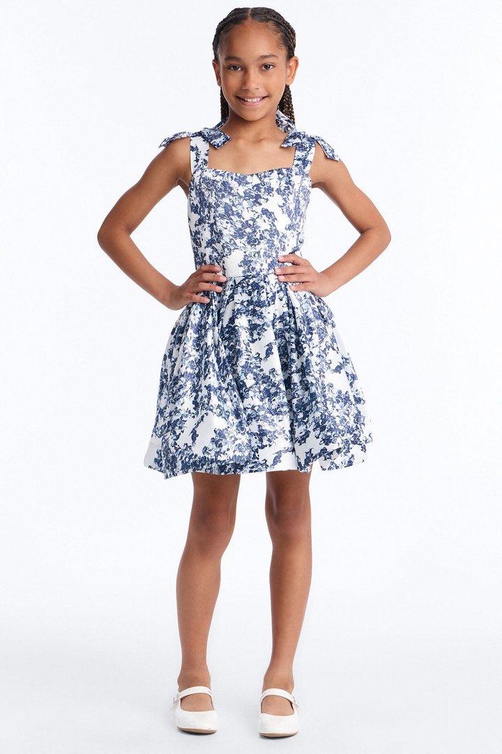 Mini Whimsical Night Mini Dress - Navy/combo