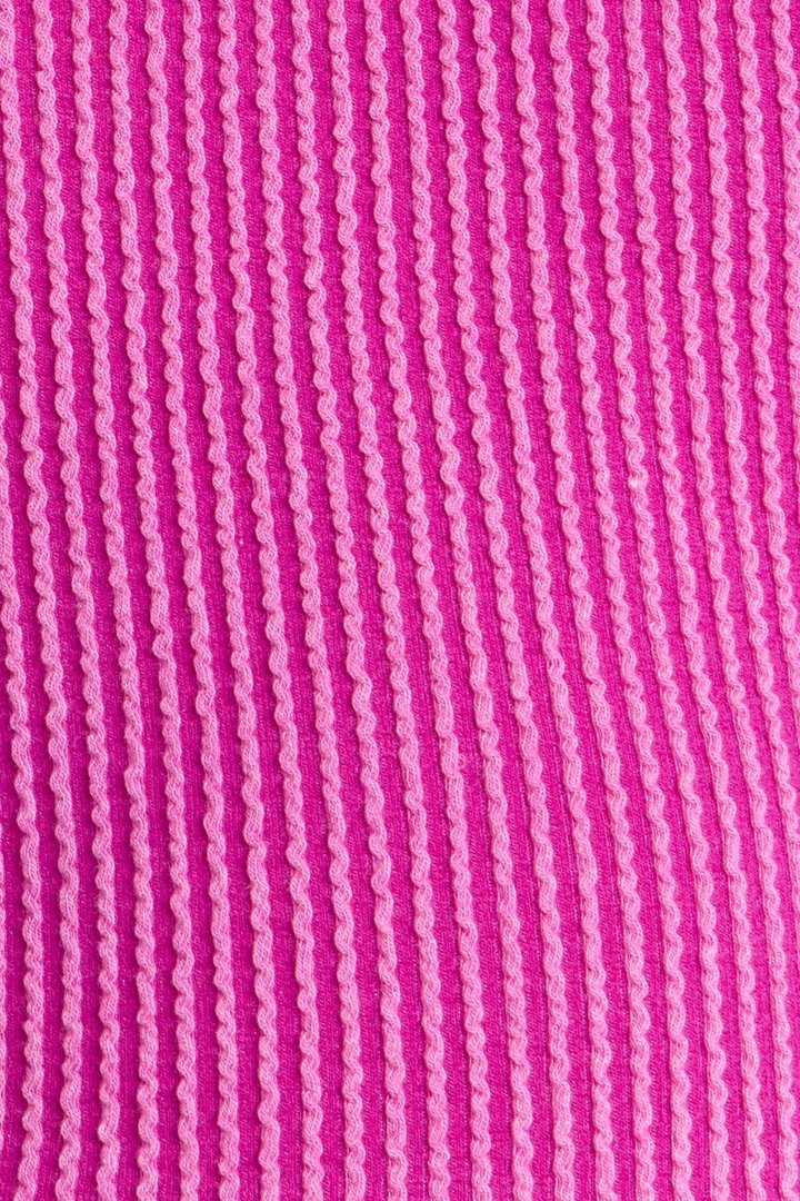 Mini Paulette Ribbed Pant Set - Magenta