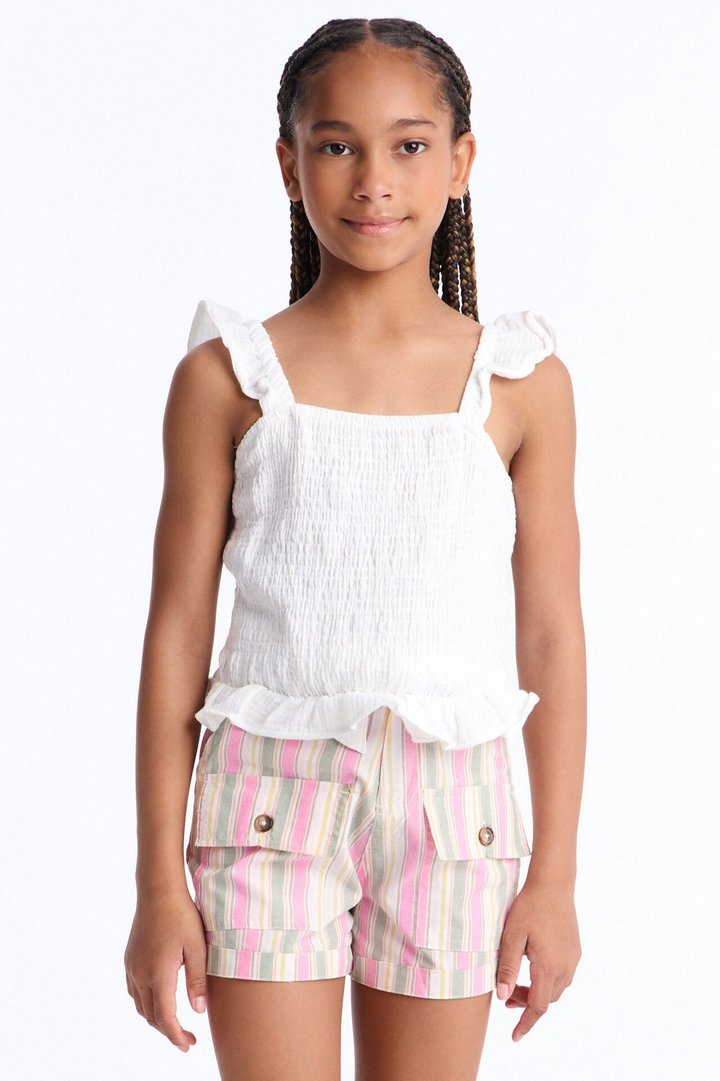 Mini Meet You There Short Set - White/Pink