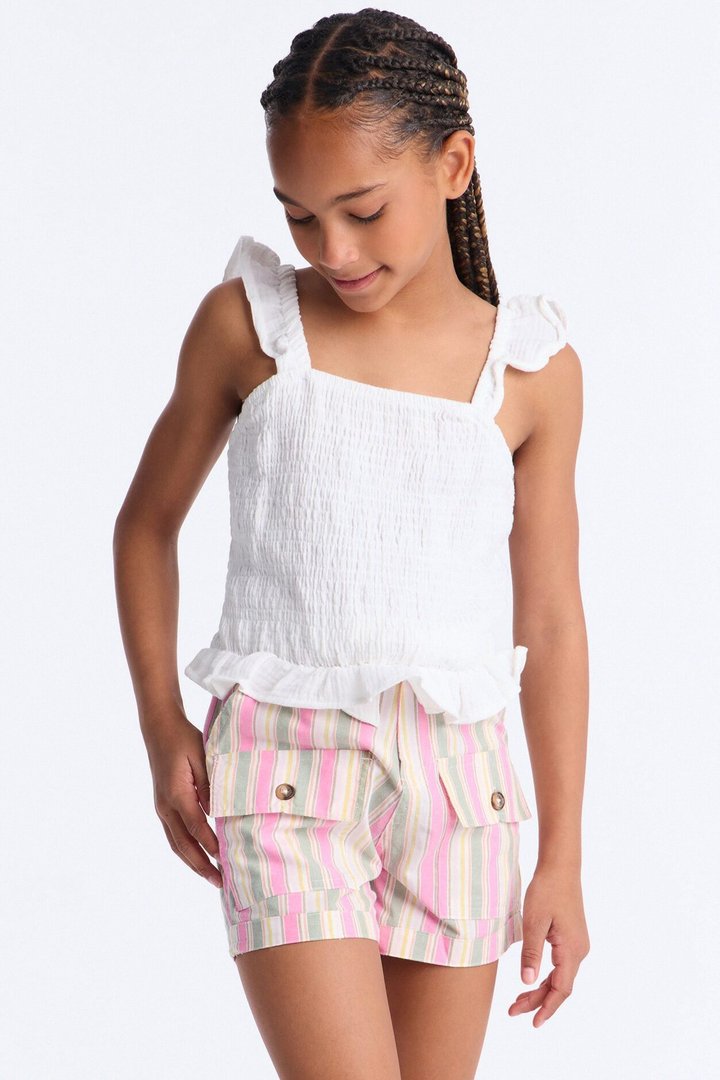 Mini Meet You There Short Set - White/Pink