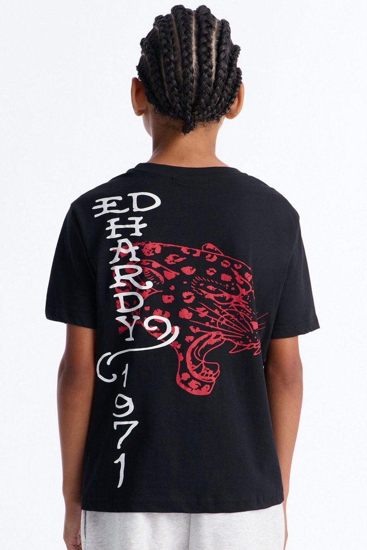 Mini Ed Hardy 1971 Front/Back Short Sleeve Tee - Black