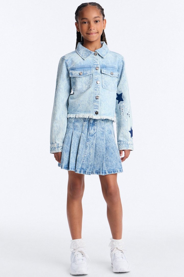 Mini Endless Love Mineral Wash Denim Skirt - Light Wash