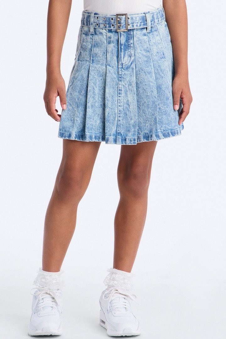 Mini Endless Love Mineral Wash Denim Skirt - Light Wash