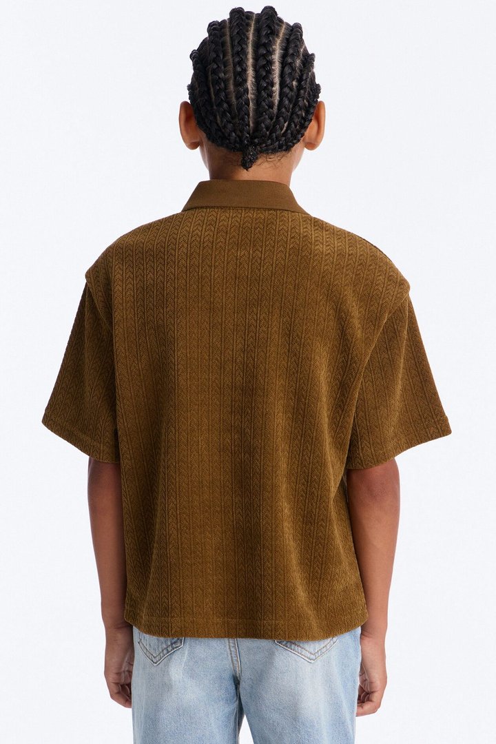 Mini Boxy Lexington Saints Johnny Collar Polo - Brown