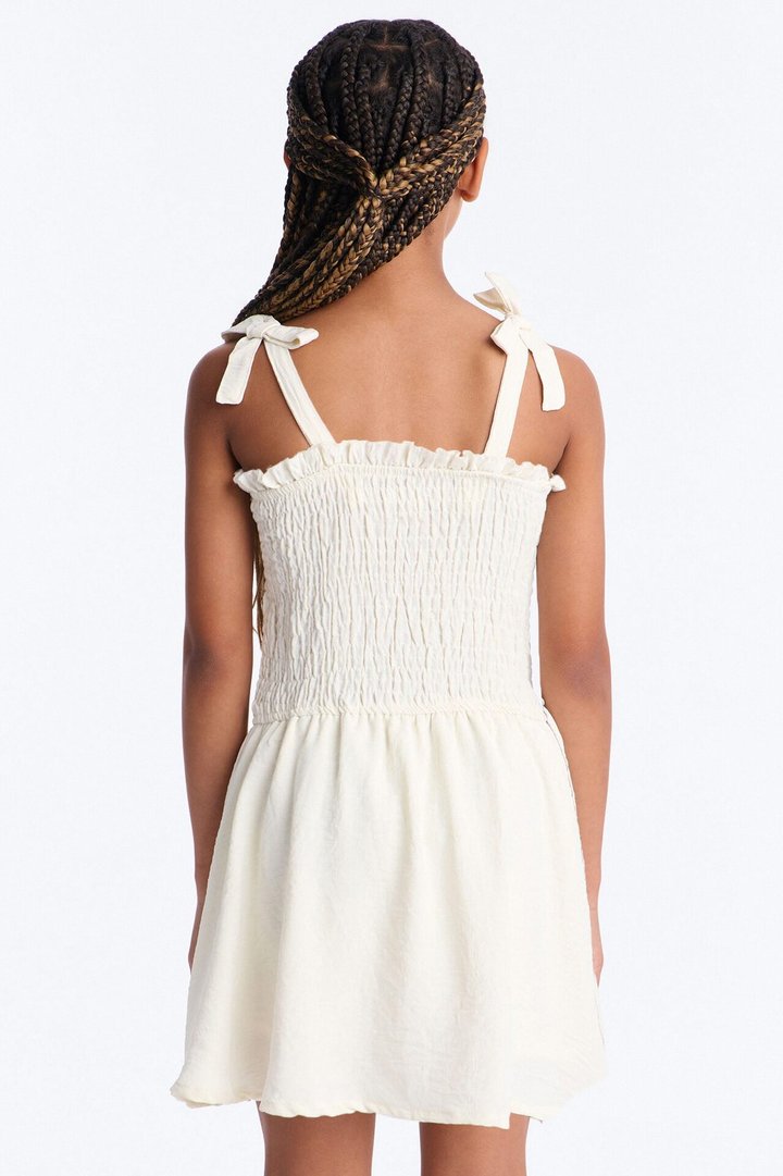 Mini Shaye Smocked Romper - Ivory