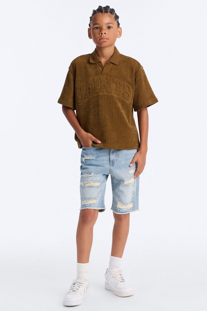 Mini Back To It Distressed Raw Hem Slim Denim Shorts - Light Wash