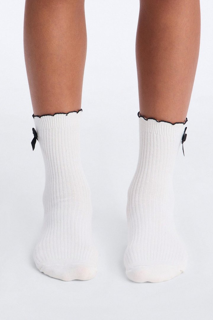 Mini Please And Thank You Socks - White