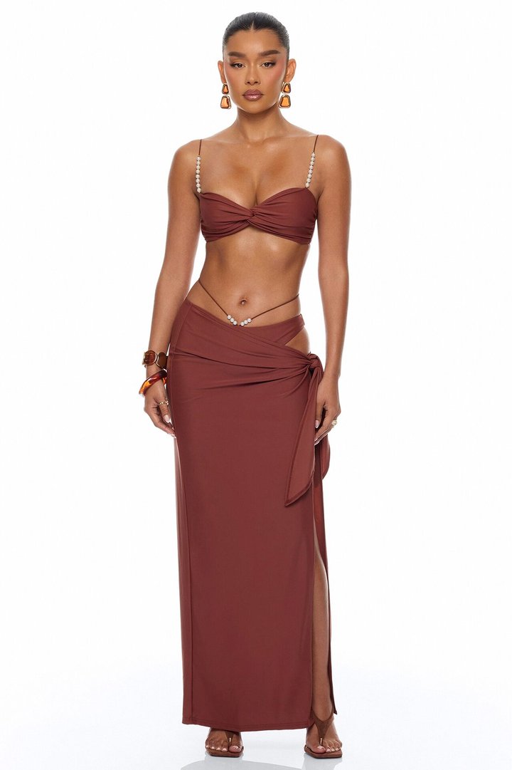 Melodie Pearl 3 Piece Bikini Set - Brown