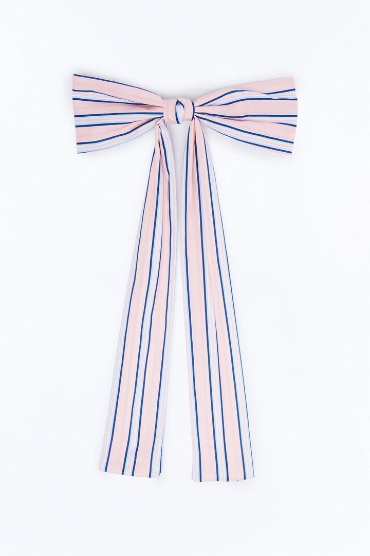 Line Up Bow Hair Clip - Pink/combo