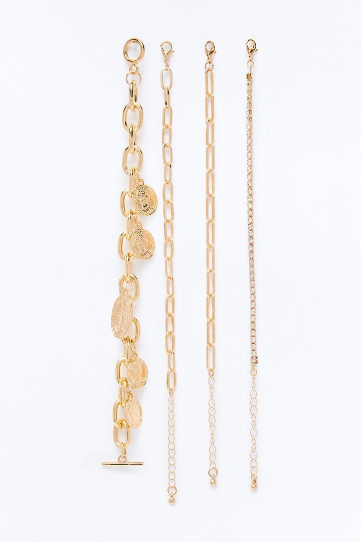 Athena 4 Piece Bracelet Set - Gold