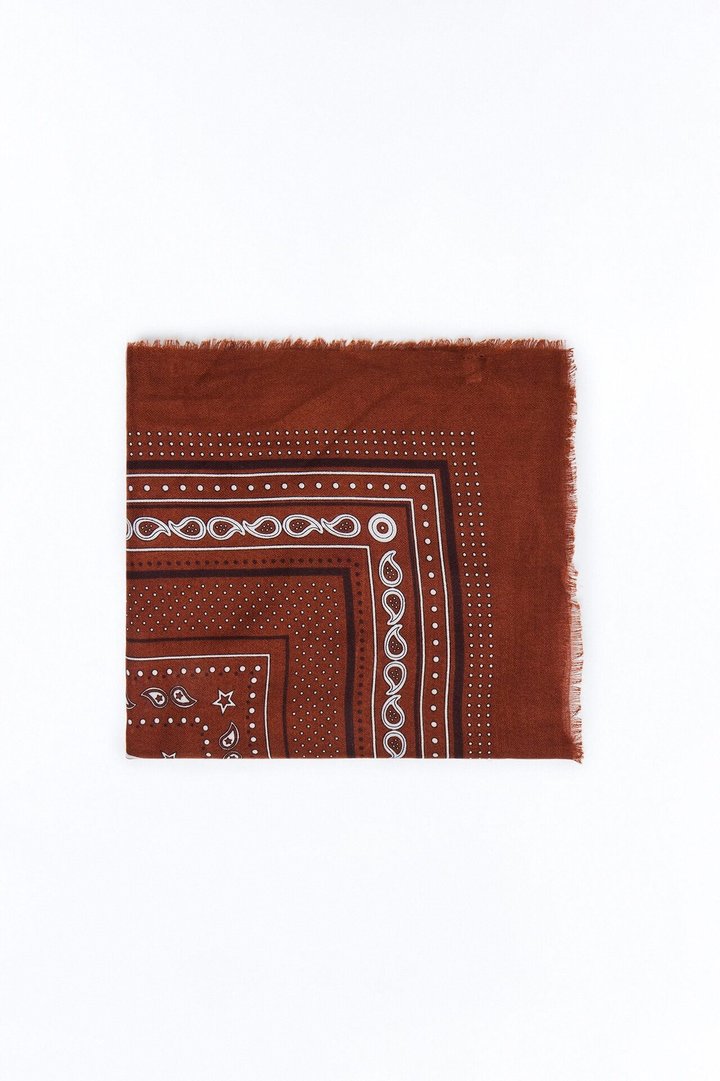 Western Heart Oversized Scarf - Brown/combo