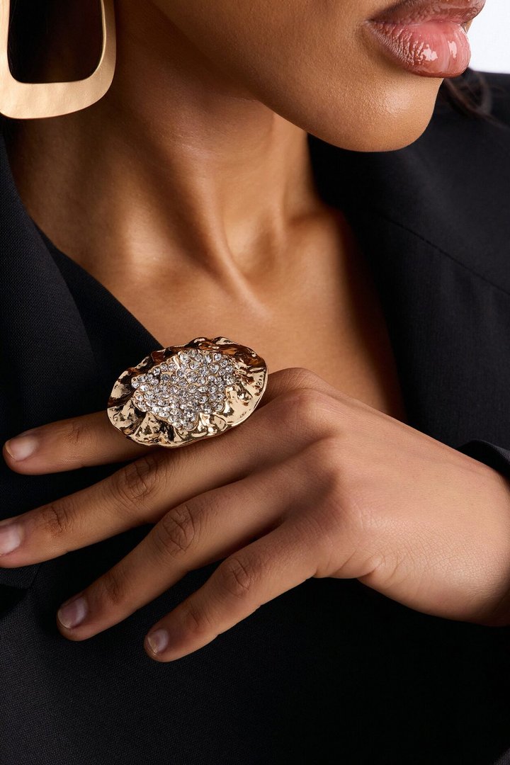 Hidden Rhinestones Ring - Gold