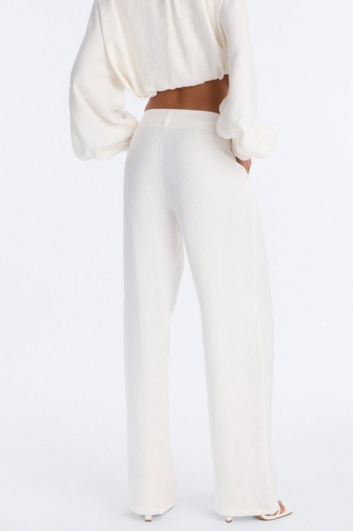 Calliope Linen Straight Leg Trouser Pant - Ivory