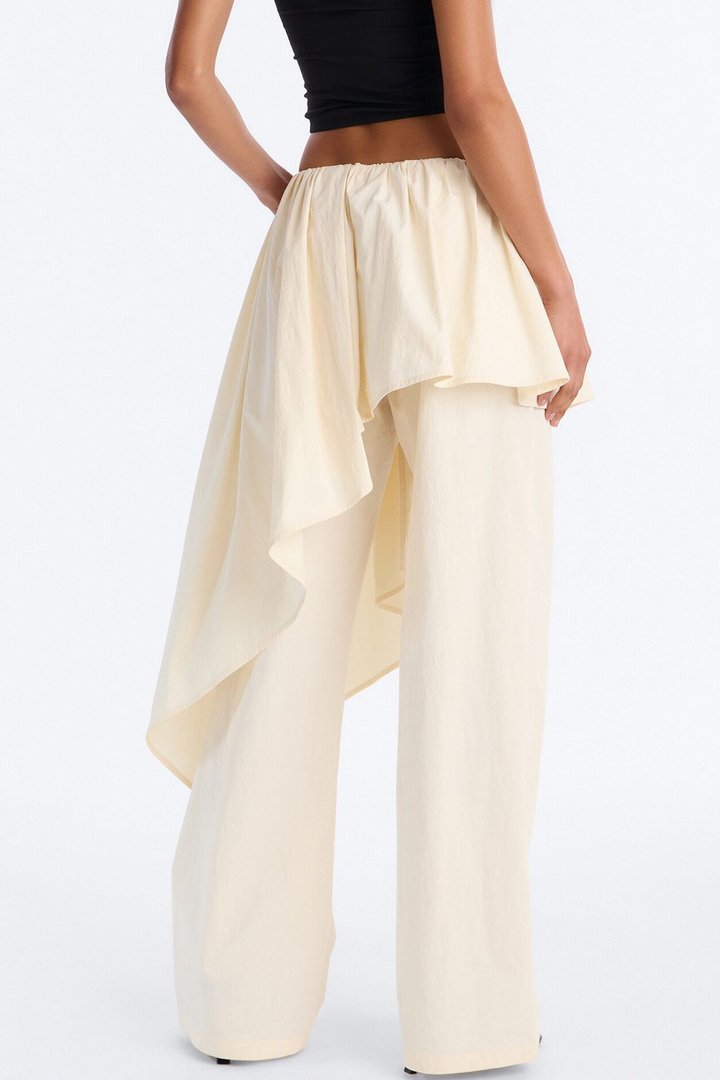 Dramatic Effect Low Rise Twill Skirt Pant - Ivory