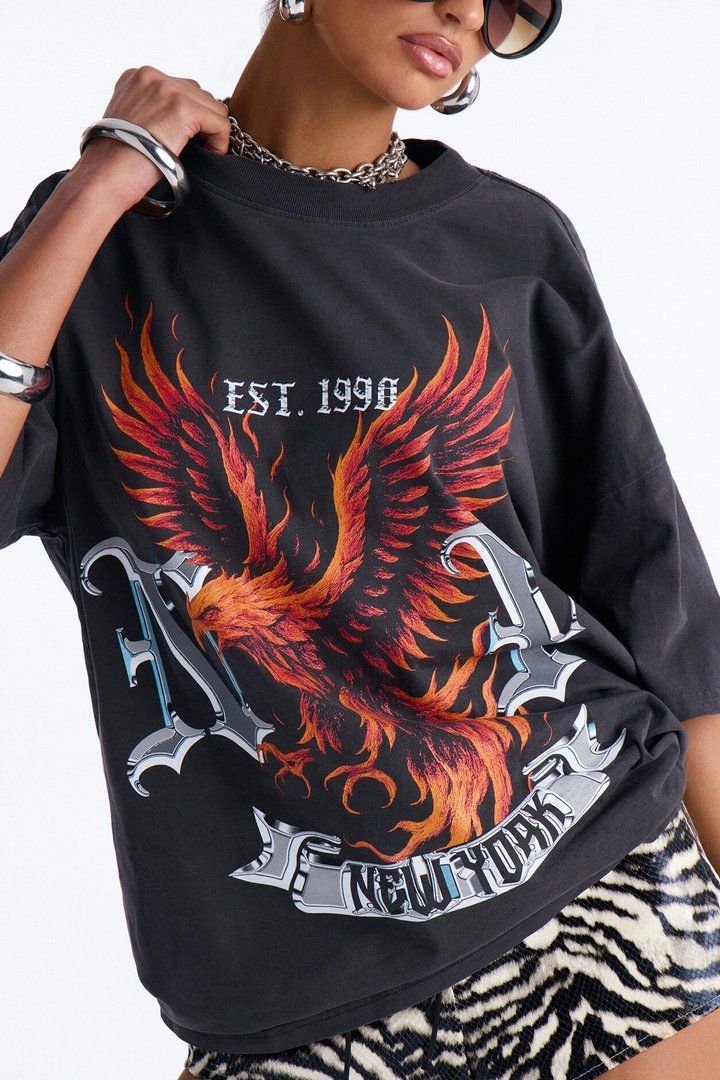NY Spirit Washed Tee - Black Wash