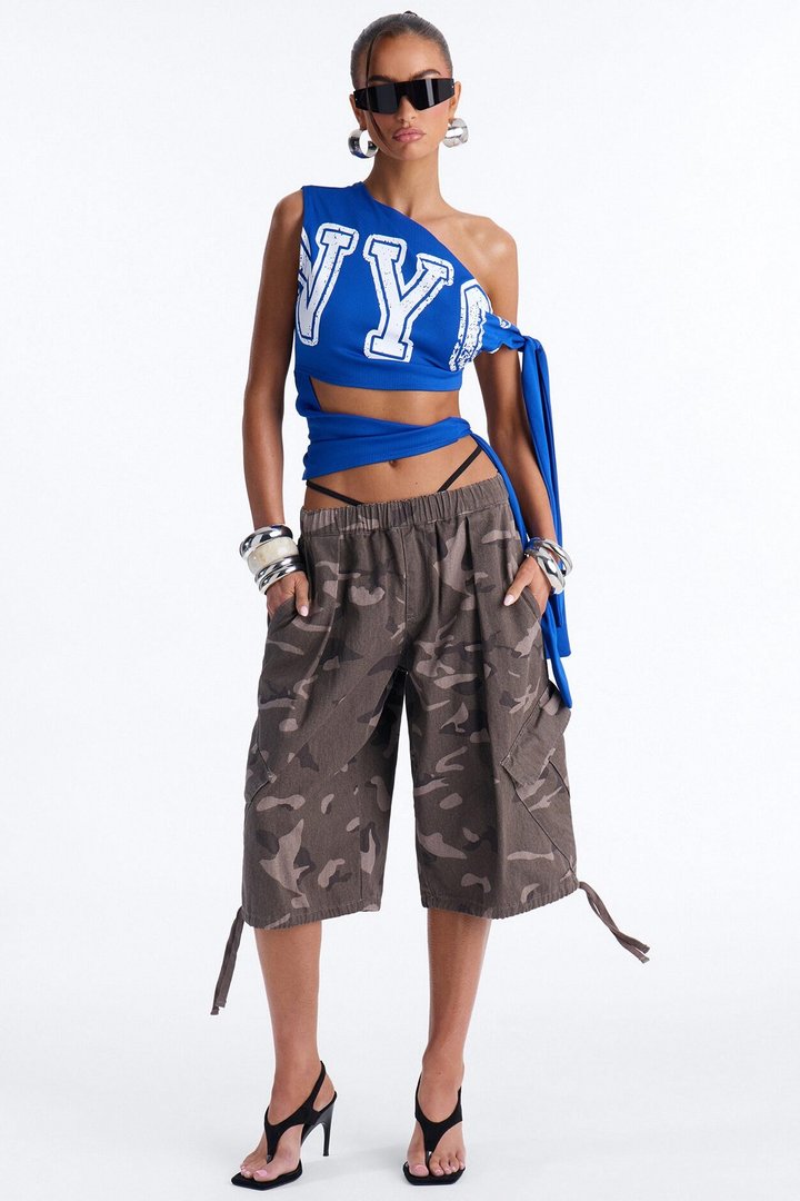 Carter Twill Cargo Bubble Hem Bermuda Short - Camouflage