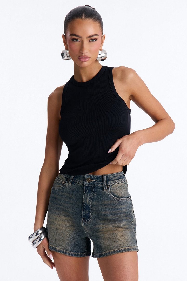Bella Seamless Basic Tank Top - Black