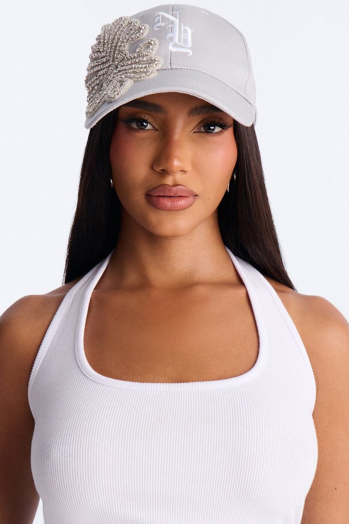 In My City NY Embellished Baseball Hat - Grey