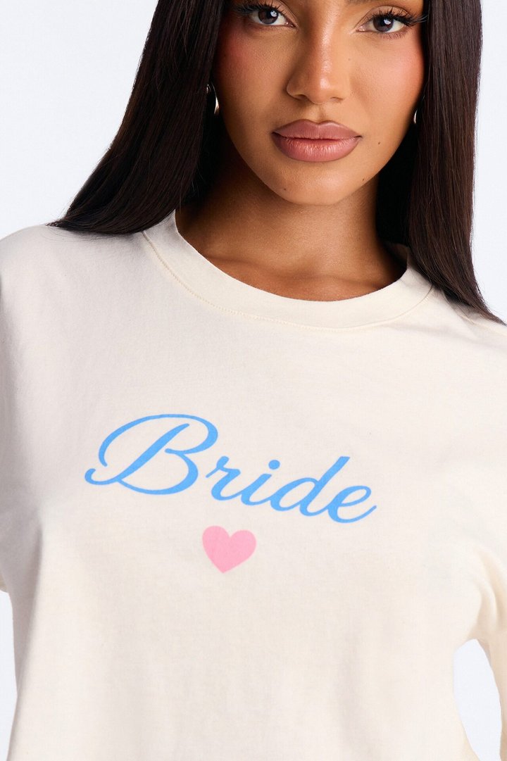 Bride Vibes Cropped Tee - Cream