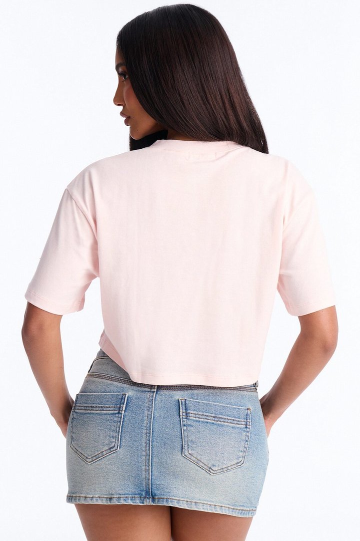Bridesmaid Vibes Copped Tee - Pink