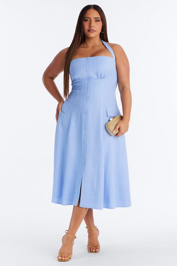 Christine Halter Midi Dress - Blue