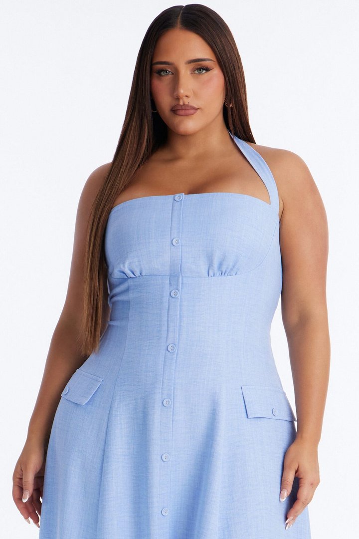 Christine Halter Midi Dress - Blue