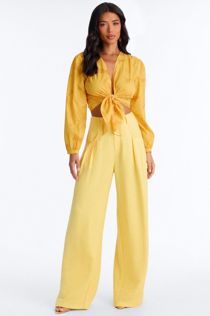 Matson Wide Leg Trouser - Butter Yellow