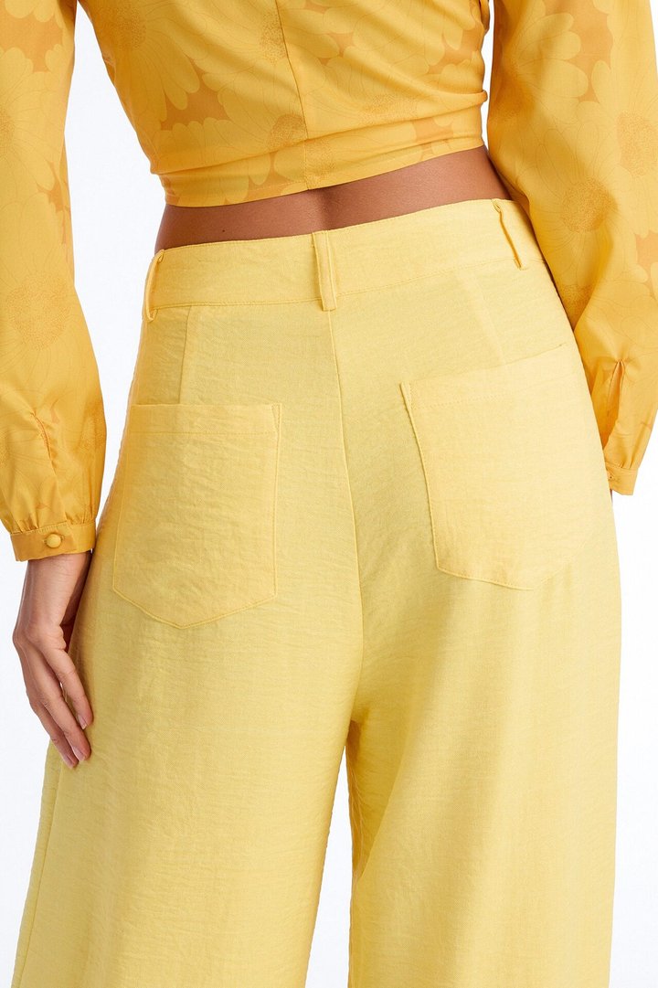 Matson Wide Leg Trouser - Butter Yellow