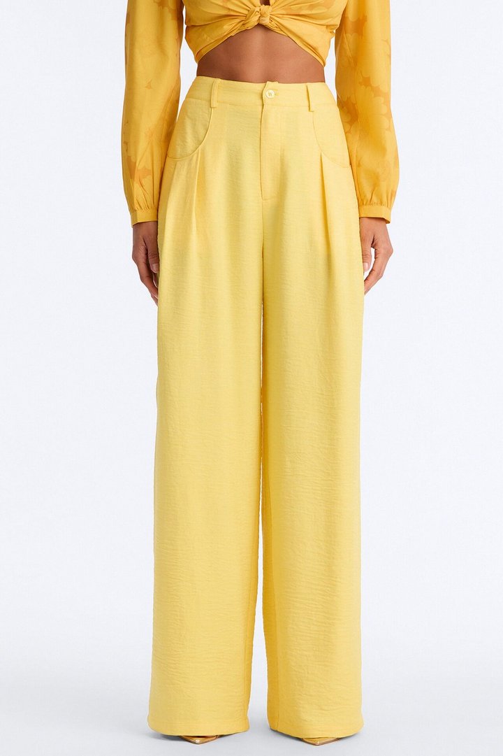 Matson Wide Leg Trouser - Butter Yellow
