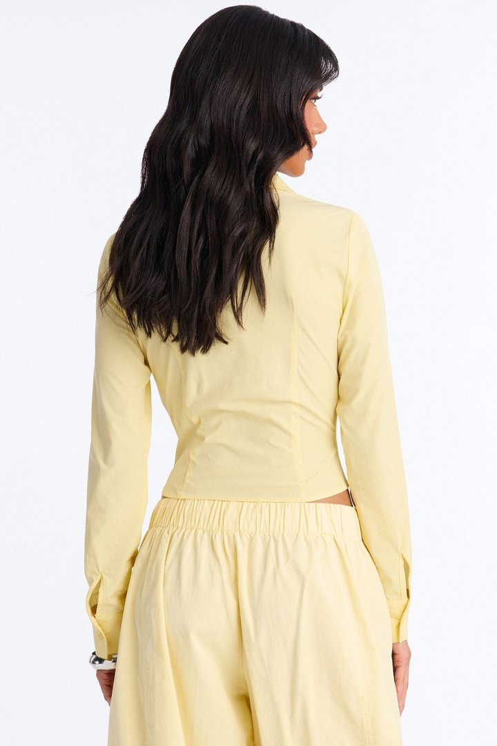 Laurel Zip Front Top - Butter Yellow