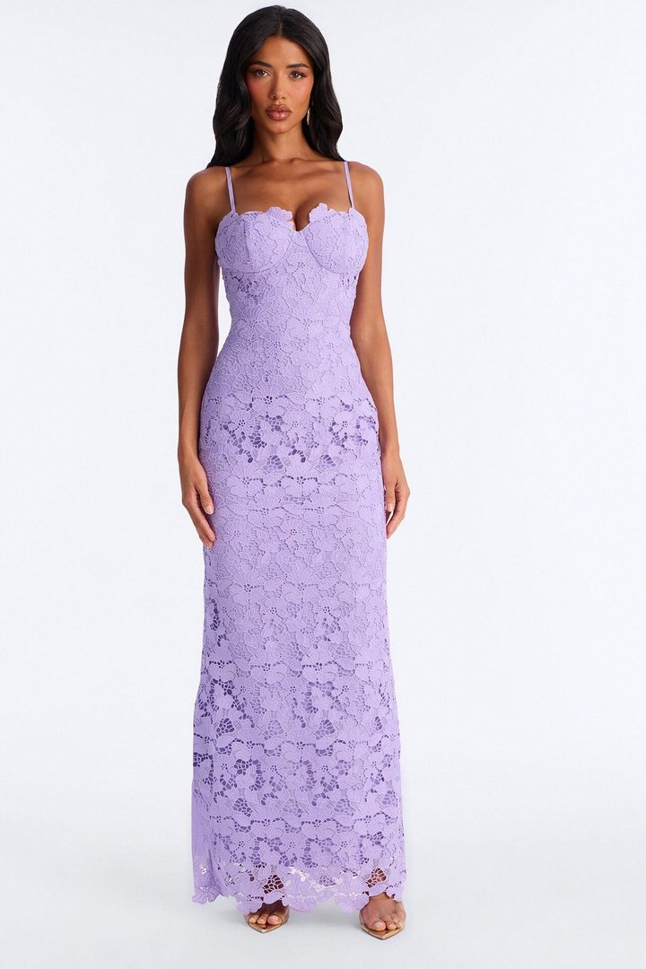 Leila Lace Maxi Dress - Lavender