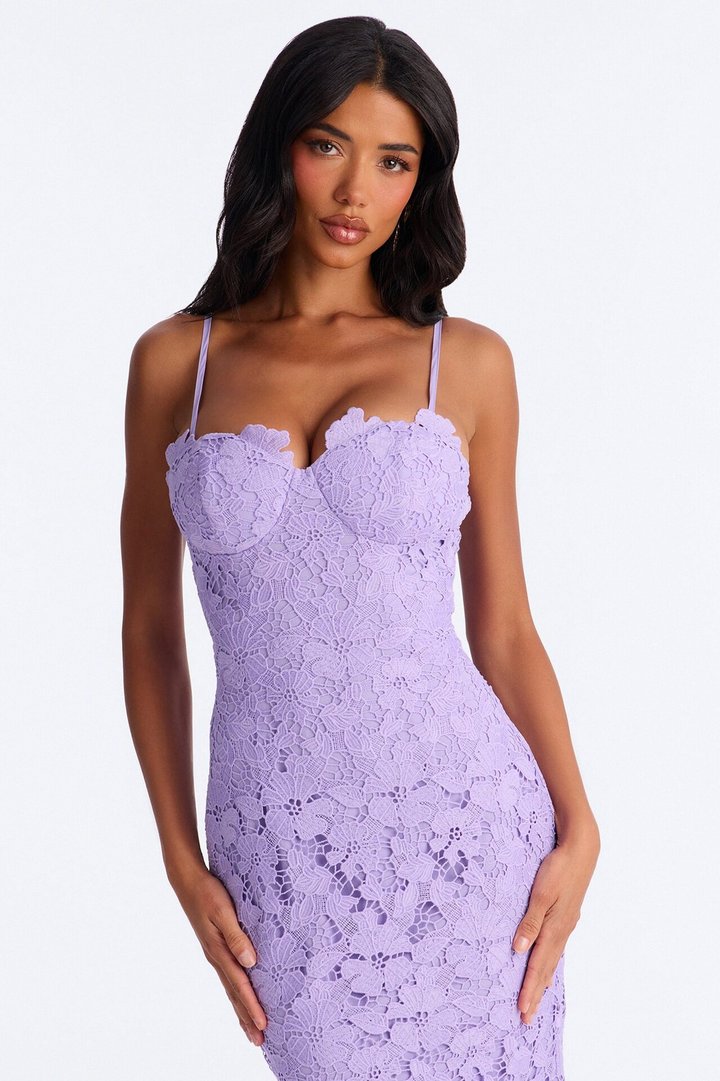 Leila Lace Maxi Dress - Lavender
