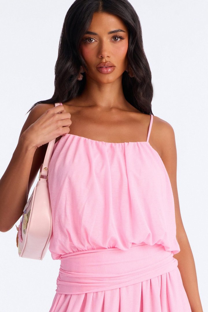 Quiet Confidence Flowy Maxi Dress - Bubblegum Pink