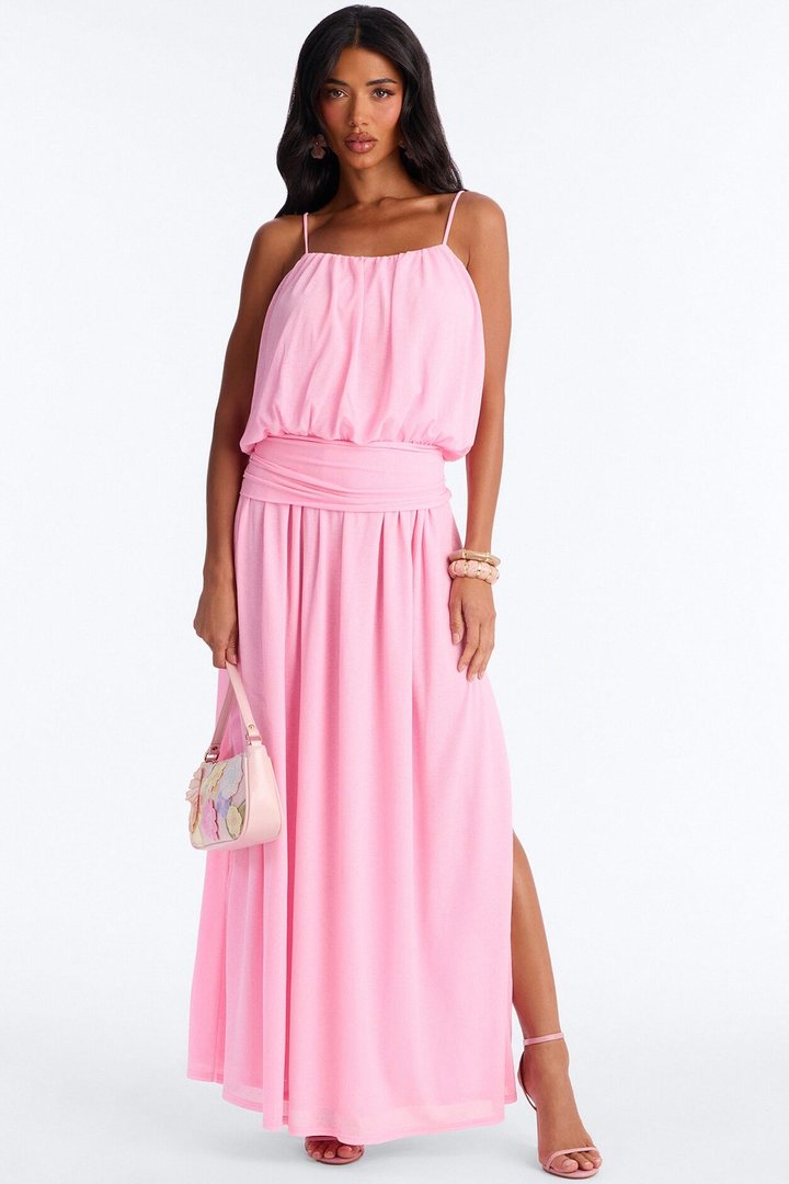 Quiet Confidence Flowy Maxi Dress - Bubblegum Pink