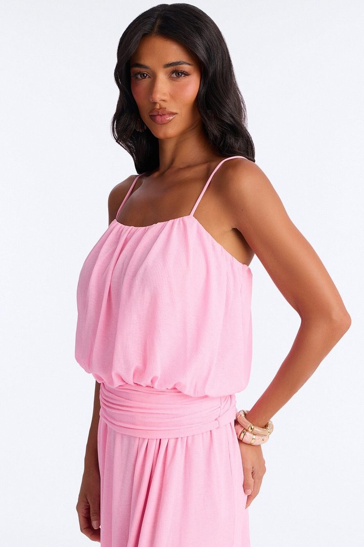Quiet Confidence Flowy Maxi Dress - Bubblegum Pink