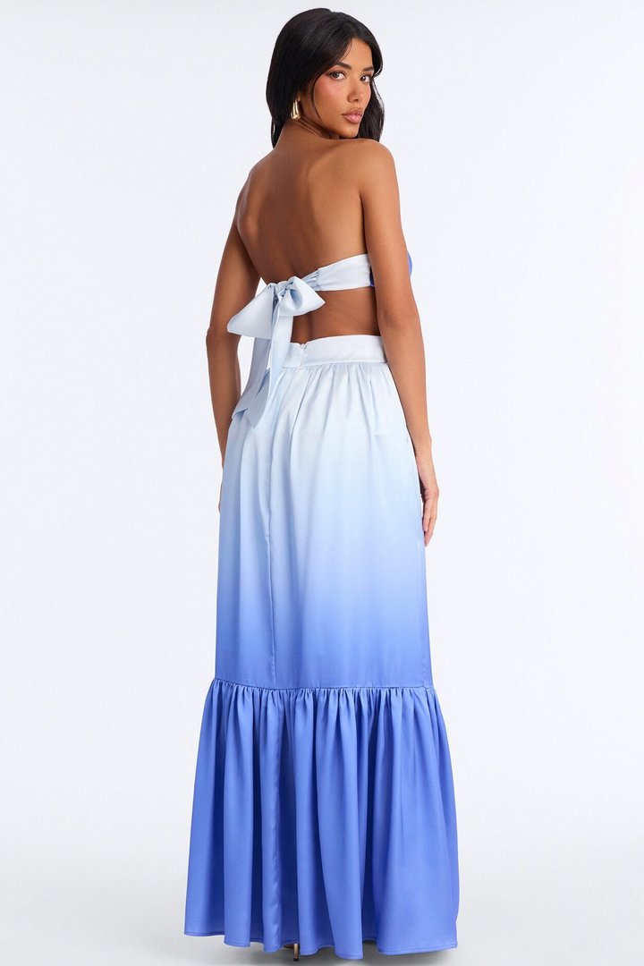 Emerson Ombre Satin Gown - Blue/combo